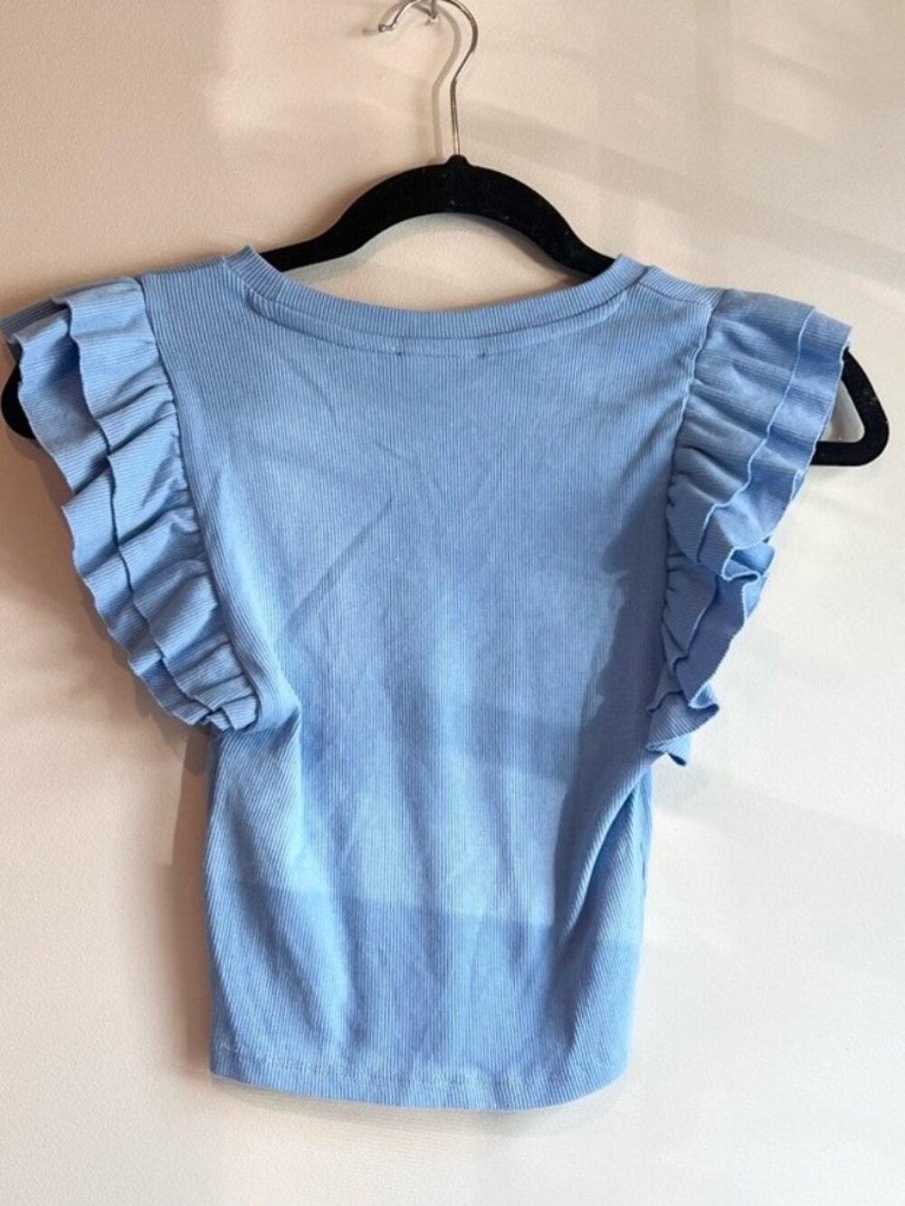Blue Ruffle Sleeve Top - Picture 2 of 2